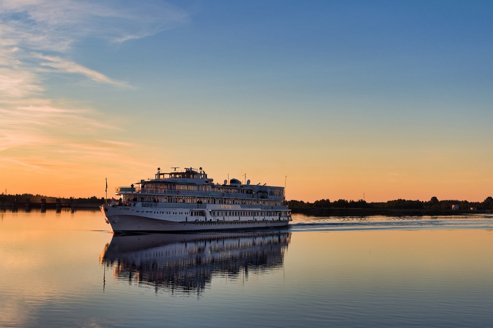 Cruise ship at sea